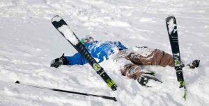 Person with a 3 valley ski pass who crashed